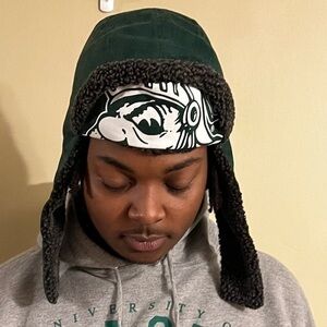 Michigan State Spartan Fleece Hat with Ear Flaps